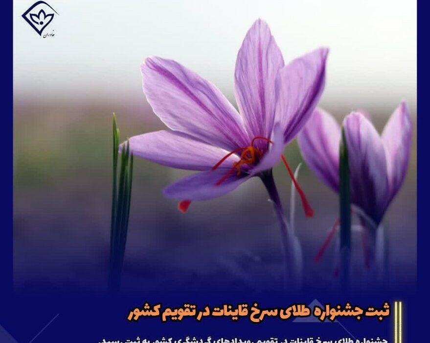 جشنواره طلای سرخ شهرستان قاینات در فهرست رویداد‌های ملی کشور به ثبت رسید.